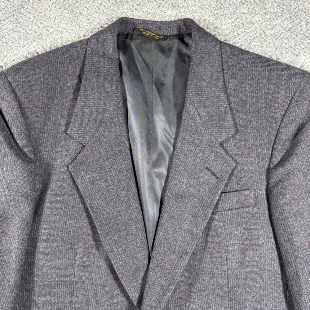 Vintage Cartier Blazer Sport Coat Jacket Mens 40R Wool Glen Check Windowpane USA